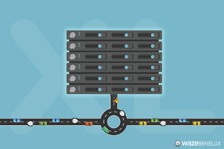 Server rack drawn in such a way that it looks like a server for Wazers