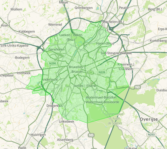 LEZ Brussels boundary shown on a map